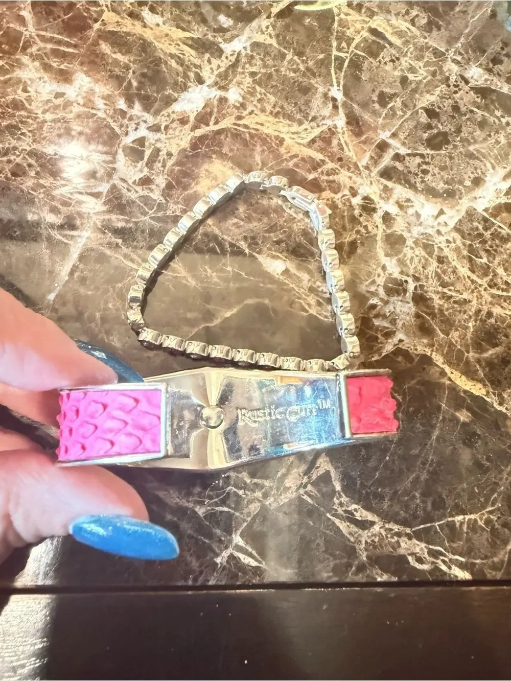 Rustic Cuff COTM October 2016 Pink Python Leather & Crystal Bracelet NWT
